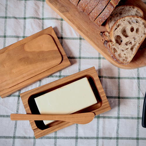 桜の木のバターケース＋桜のバターナイフ その他キッチン小物