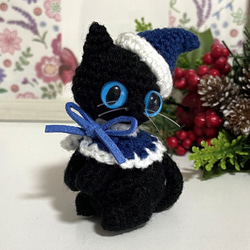 【選べるカラー】黒猫ちゃんのクリスマス☆あみぐるみ＊受注製作品 15枚目の画像