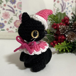 【選べるカラー】黒猫ちゃんのクリスマス☆あみぐるみ＊受注製作品 13枚目の画像