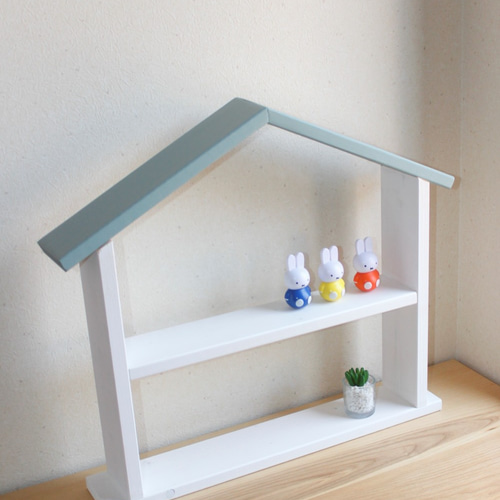 ピスタチオ×Snow white おうち型ディスプレイラック 棚・シェルフ