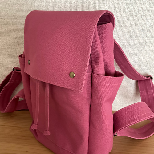 リュックサック(倉敷帆布8号ピンク) リュック・バックパック mitsuka