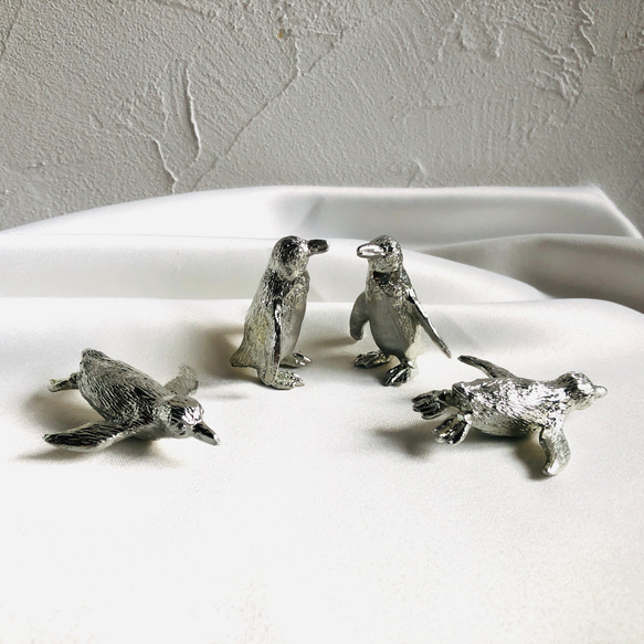 ペンギン　錫製動物シリーズ　植木鉢や本棚に 2枚目の画像