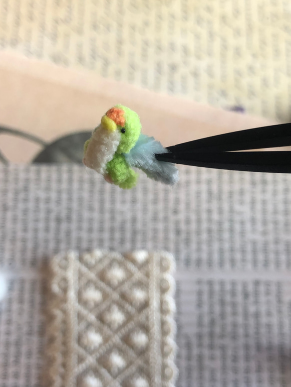 ミニチュア　コザクラインコ　モールアート　極小 7枚目の画像