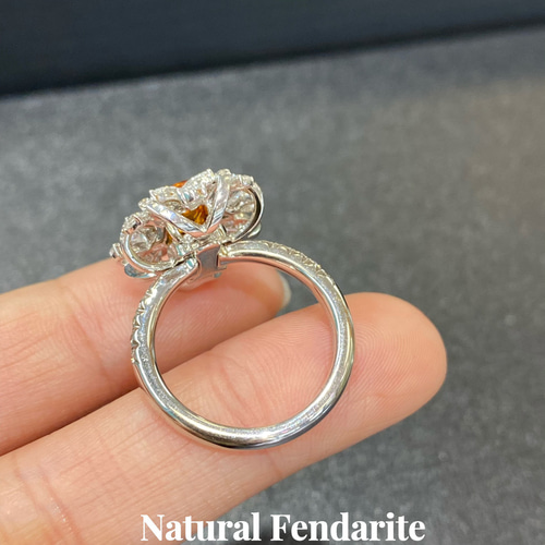 2way 天然1.58ctオレンジガーネット 鑑定書付き 高級 天然