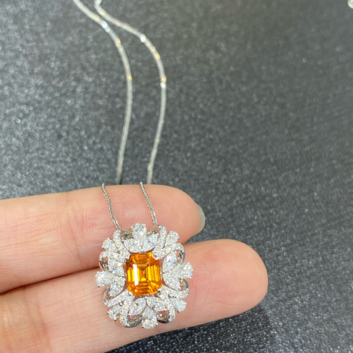 2way 天然1.58ctオレンジガーネット 鑑定書付き 高級 天然