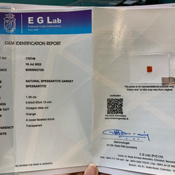 2way 天然1.58ctオレンジガーネット　鑑定書付き　高級　天然ダイヤモンド 5枚目の画像