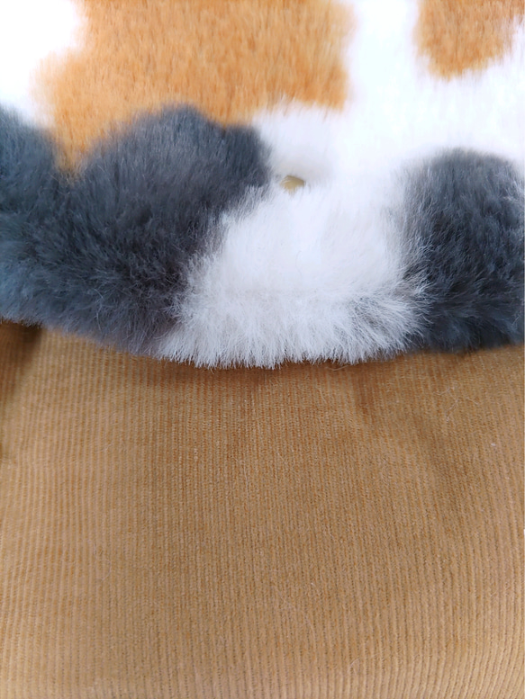 受注製作　送料無料　三毛猫のお出掛けセット（ベージュ） 10枚目の画像