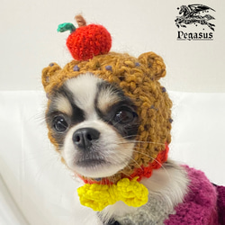 ぴーち様❤️くま耳付き帽子♡メッシュ♡コットン♡ハンドメイド犬服♡犬帽子 ぴーち様❤️くま耳付き帽子♡メッシュ♡コットン♡ハンドメイド