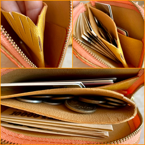 ミニ財布 コンパクト L字ファスナー パイソン ♡ハートモチーフ