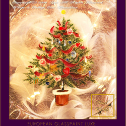 ★半額以下1点もの手描★2点送料無料★ガラス クリスマス食器 ライトヴィンテージクリスマスツリー柄テーブルコーディネート 2枚目の画像