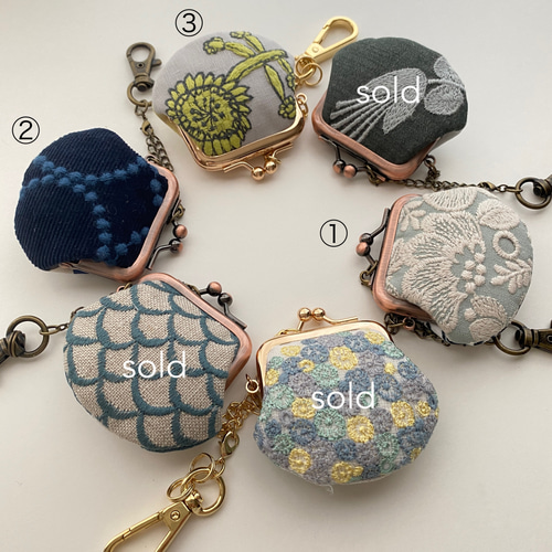 新作✨ちびがま口のバッグチャーム ミナ ペルホネン がま口 peony jack