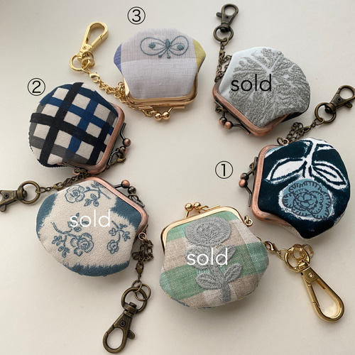 新作✨ちびがま口のバッグチャーム ミナ ペルホネン がま口 peony jack