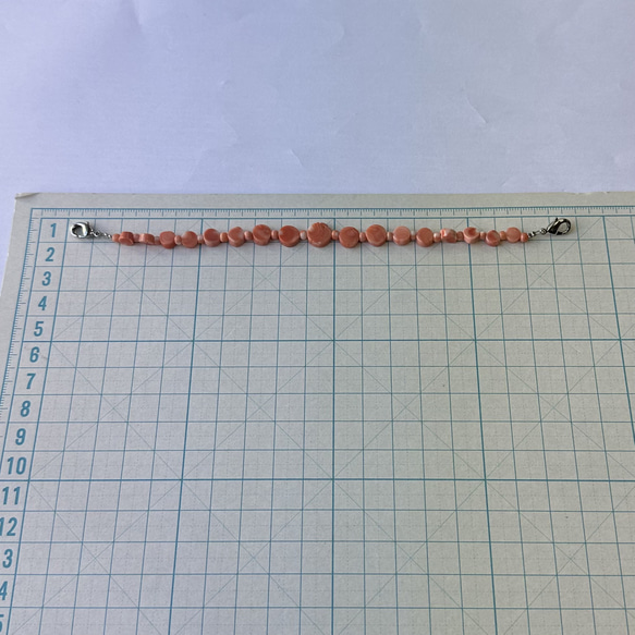珊瑚の羽織紐　もも色珊瑚断面　センター鳥　フック仕上げ　ブレスレットにも！　R51112H2 11枚目の画像