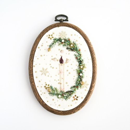 Ornament. 刺繍オーナメント “ 聖夜の灯 