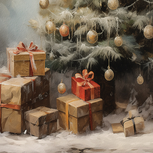 クリスマスツリーのヴィンテージアート ポストカード クリスマスツリー：生活・くらし：百町森