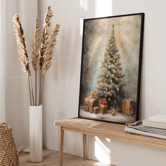 冬 クリスマスツリー Merry Christmas / インテリアポスター 海外アート / XMAS 7 2枚目の画像