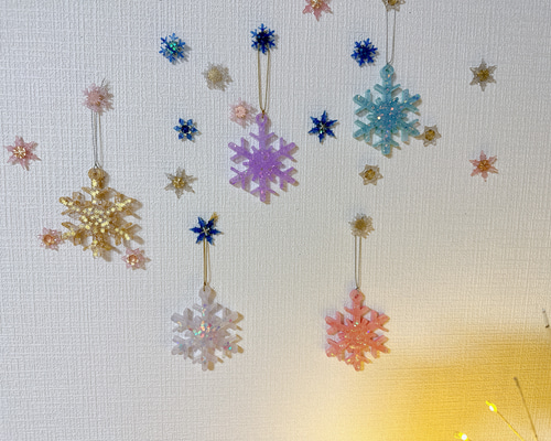 ♡雪降るローズクォーツのピンクツリー♡飾り付け クリスマス シーグラスアート ♡雪降るローズクォーツのピンクツリー♡飾り付け クリスマス