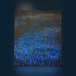 【原画】「帰る場所」 M3号 アクリル画 月 夜 花 青い花 月夜 キャンバス 手描き 具象画 アート 夢 癒やし 記憶 3枚目の画像