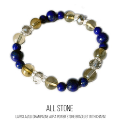 【9/16誕生石】ラピスラズリのブレスレット　ラピスラズリ　シャンパンオーラブレスレット054 4枚目の画像