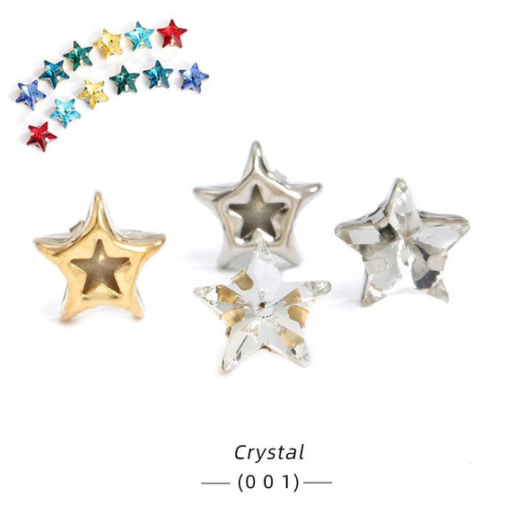 星8mm】台座付きA級ガラスストーン10個（Crystal） ビジュー
