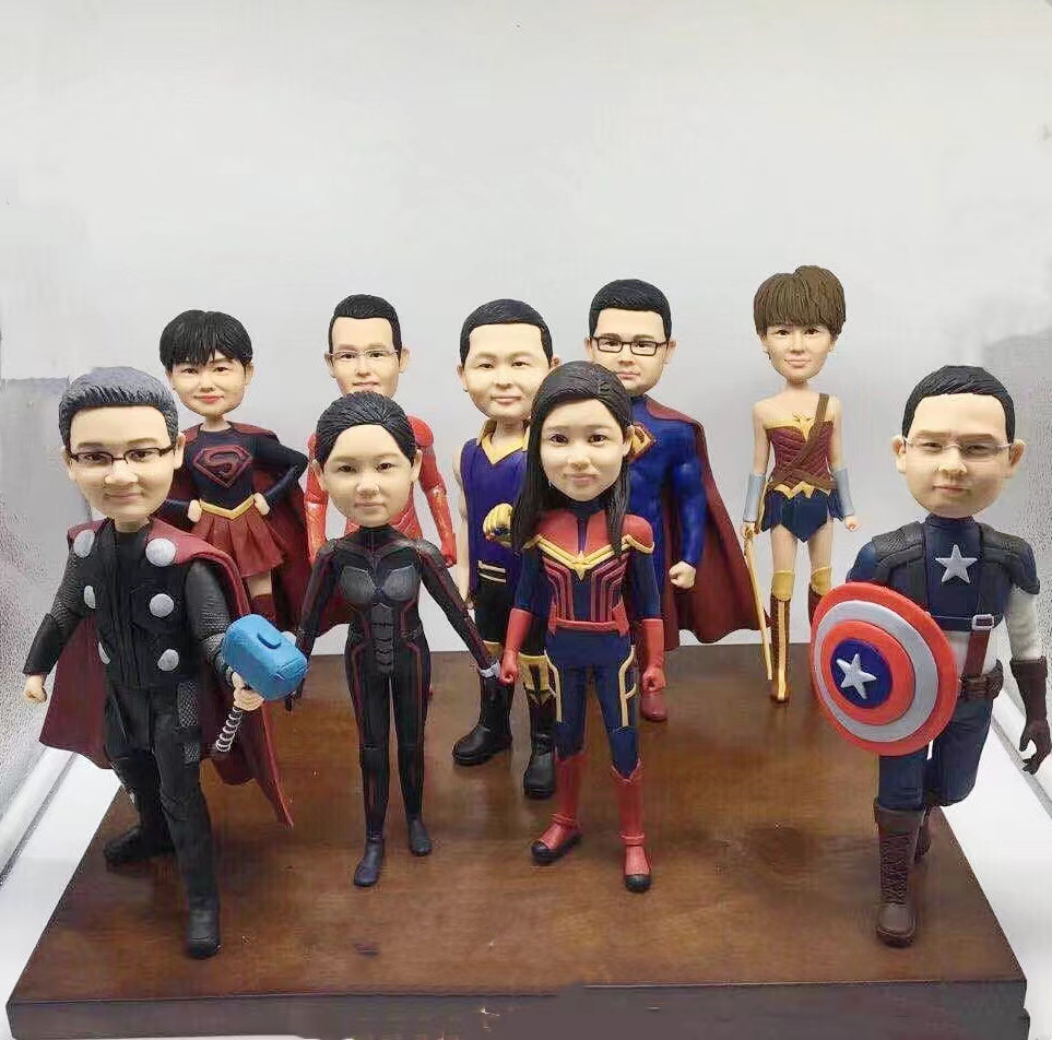 会社 先輩 同僚 記念品 似顔絵 人形❤法人 創業・創立 周年記念 贈答品 肖像画 写真入り フィギュア❤送別会・歓迎会