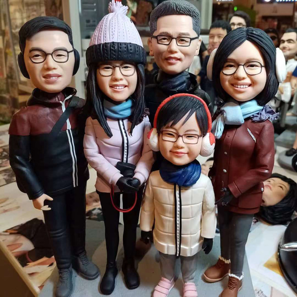 家族記念日 プレゼント 家族写真 記念品 オーダーメイド 似顔絵 人形