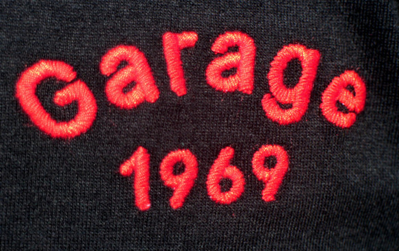 刺繍 綿100% 長袖Tシャツ Garage1969 W-23051 ブラック 5枚目の画像