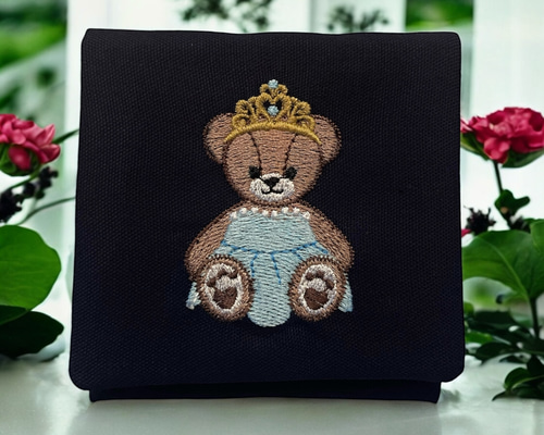 black bears 刺繍ケース ロザリオケース|名入れ|刺繍|女の子|お受験|私立|私学|幼稚園|保育園