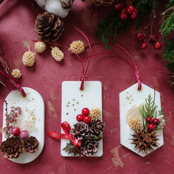 ドライフラワーを使ったクリスマスアロマキャンドルサシェ アロマ