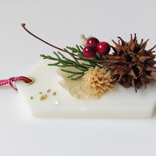 ドライフラワーを使ったクリスマスアロマキャンドルサシェ アロマ