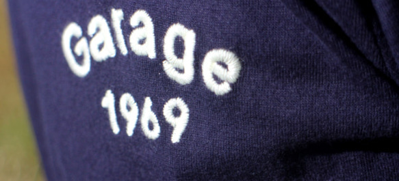 刺繍 綿100% 長袖Tシャツ Garage1969 W-23051 ネイビー 6枚目の画像