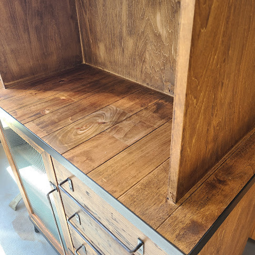 A-STYLE-CABINETモールガラス△古材×アイアン！レンジ台・食器棚