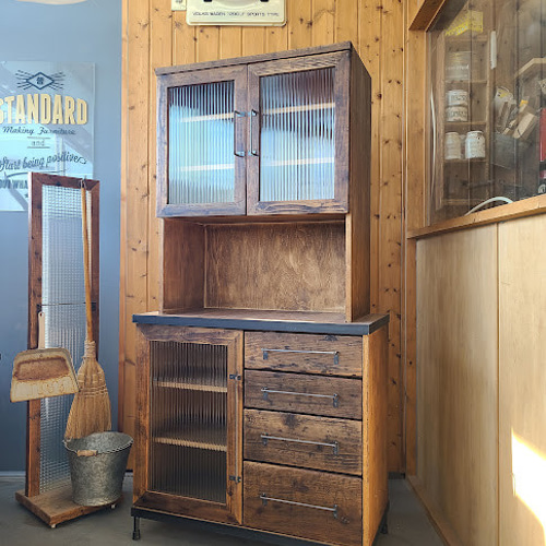 A-STYLE-CABINETモールガラス△古材×アイアン！レンジ台・食器棚