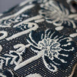 金華山織 ジャガードパイルファブリック　 巾着バッグ（チャコール） 8枚目の画像