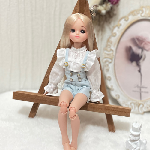 22センチドール　ピュアニーモ　リカちゃん　着せ替えセット 22cmドール服リカちゃん ピュアニーモ 白のフリルシャツ 1 その他人形