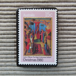 オーストラリア　クリスマス切手ブローチ9103 1枚目の画像