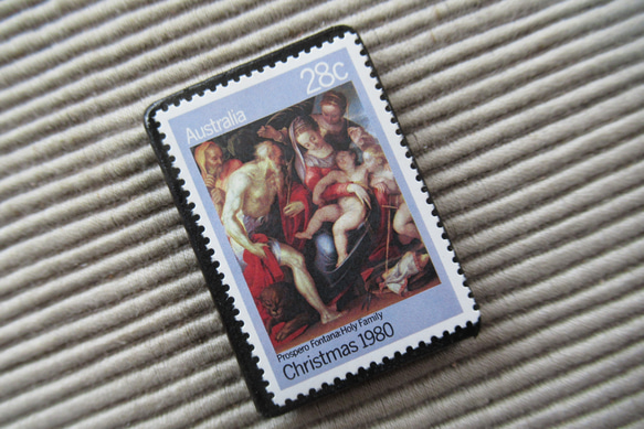 オーストラリア　クリスマス切手ブローチ9104 2枚目の画像