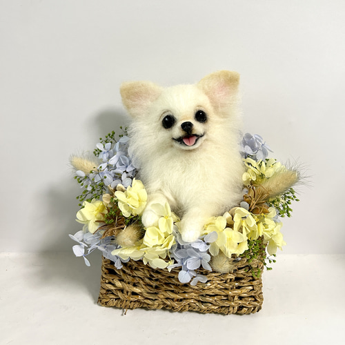 羊毛フェルト　にこにこチワワちゃホワイト 羊毛フェルト にこにこチワワちゃん - メルカリ