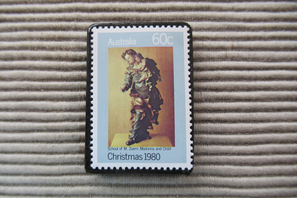 オーストラリア　クリスマス切手ブローチ9105 1枚目の画像
