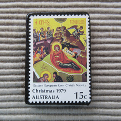 オーストラリア　クリスマス切手ブローチ9106 1枚目の画像