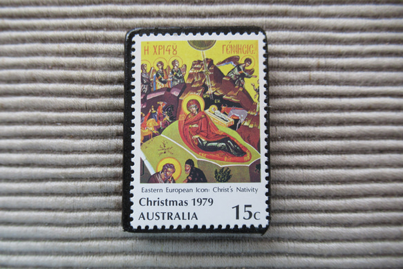 オーストラリア　クリスマス切手ブローチ9106 1枚目の画像