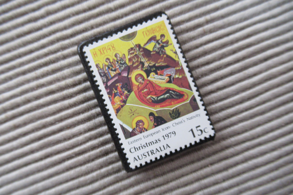 オーストラリア　クリスマス切手ブローチ9106 2枚目の画像