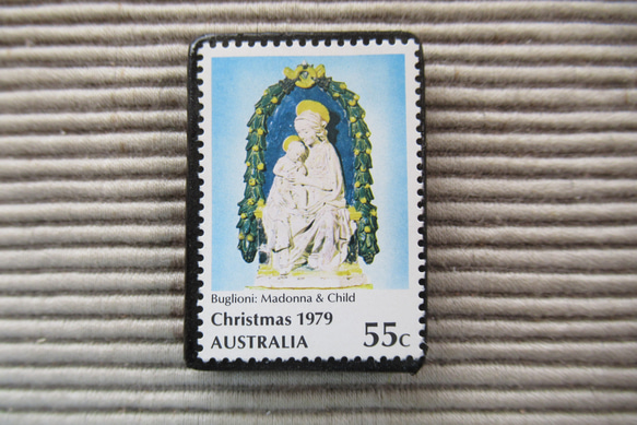 オーストラリア　クリスマス切手ブローチ9107 1枚目の画像