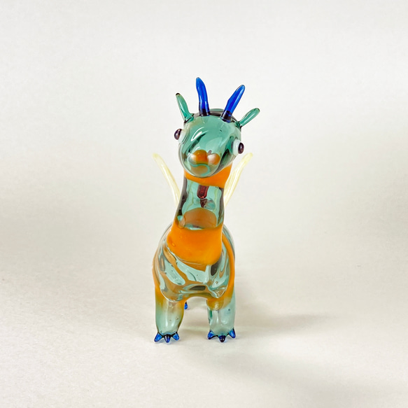 ドラゴン（３）　中空ガラスの動物置物　ガラス細工　オブジェ 3枚目の画像
