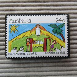 オーストラリア　クリスマス切手ブローチ9108 1枚目の画像