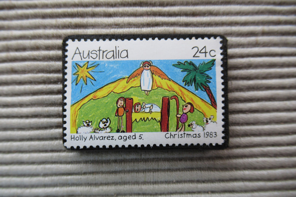 オーストラリア　クリスマス切手ブローチ9108 1枚目の画像