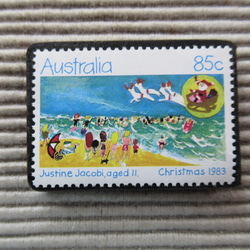 オーストラリア　クリスマス切手ブローチ9110 1枚目の画像
