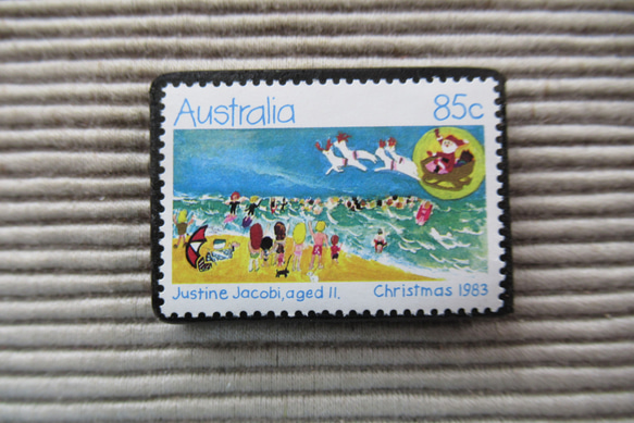 オーストラリア　クリスマス切手ブローチ9110 1枚目の画像