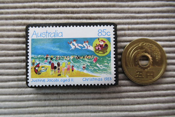 オーストラリア　クリスマス切手ブローチ9110 3枚目の画像