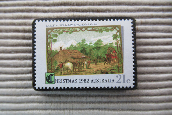 オーストラリア　クリスマス切手ブローチ9111 1枚目の画像